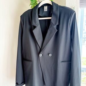 Mono B in A Pinch Oversized Jacquard Stripe Blazer